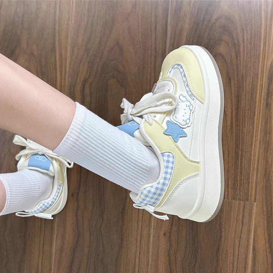 Retro star super fire board shoes women's autumn new ins versatile student casual bread shoes