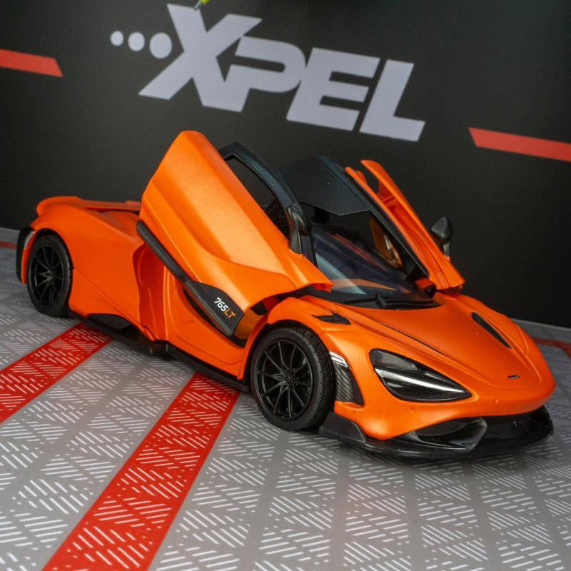 Simulation McLaren 765LT Alloy Car Model Ornaments Super Running Sound And Light Can Open The Door Children's Toy Car