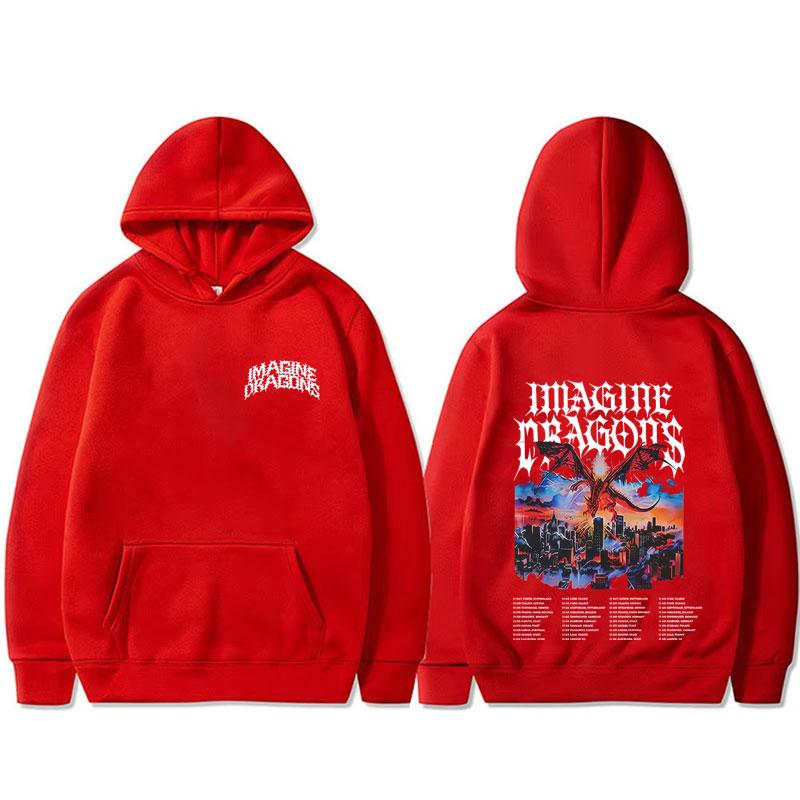 Imagine Dragons Band Loom World Tour 2025 Hoodie Herren Damen Rock Punk Gothic Streetwear Männlich Lässig Übergroße Pullover Hoodies