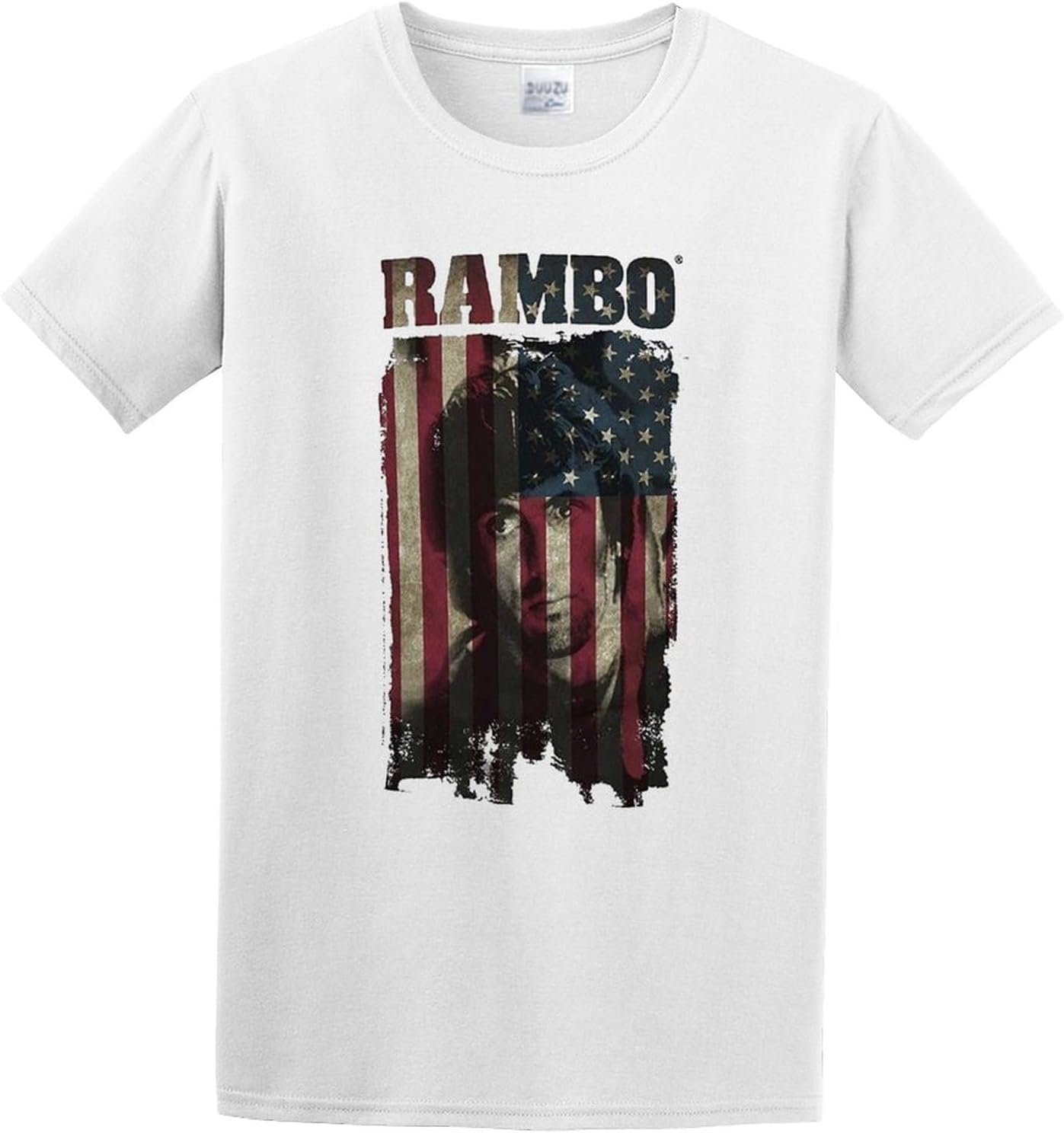 Rambo Rambo Flag Short Sleeve Cotton Mens Tshirt XXL белый