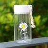 Water bottle summer fresh daisy water cup flower with lanyard plastic cup portable cup household plastic cup