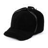 Men's Hat Genuine Anti-Fuzz Cowhide 100% Wool Plush Lining Warm Ear-Flap Thick Insulation Duckbill for Middle-Aged Elderly