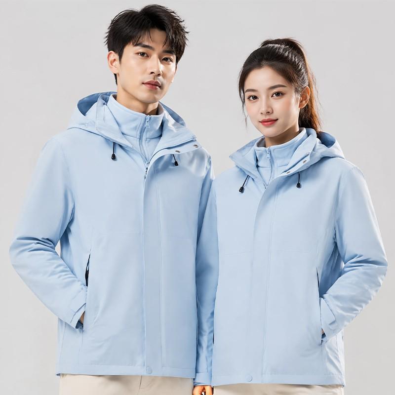 Men Women 3-in-1 Waterproof Windproof Outdoor Jacket With Fleece Liner Hiking Camping Skiing Travel