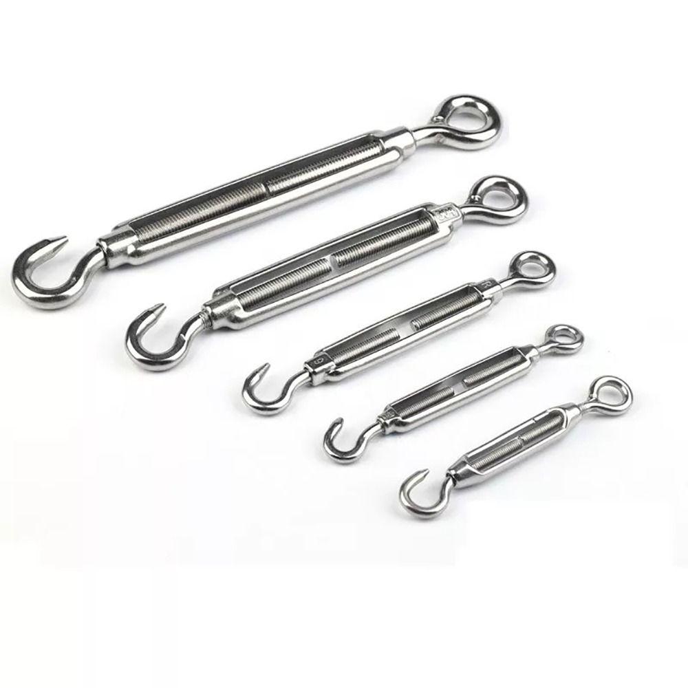 1Pcs Hooks & Eye Turnbuckle Wire Rope Tensioner 304 Stainless Steel Oc Oo Cc Type Tension Device Line Cable Tension Set