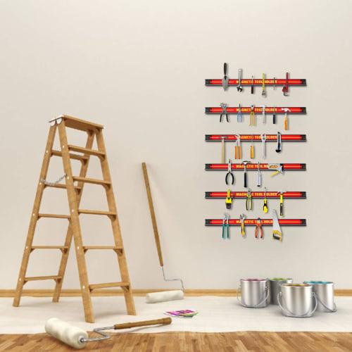 TANGKULA Magnetic Tool Holder, Set of 6, 46cm X 25cm, Wall-Mounted Magnetic Tool Bar Holder, Magnetic Suction Tool Organizer for Wrenches, Pliers, Scr