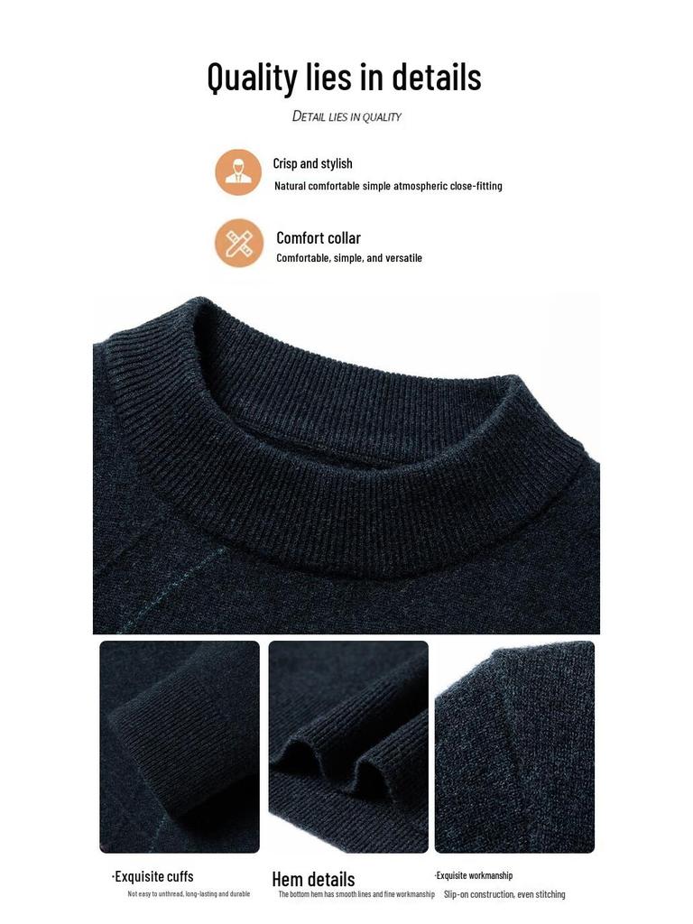 Firstview Herren Winter 400g Dick 12-Gauge Wollpullover FV25D1970