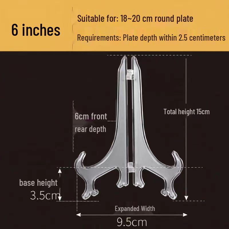 Schwarzer Transparenter Faltbarer Kunststoff-Aufsteller für Teller, Geschirr, Teekuchen, Uhren und Fotos