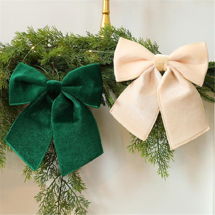 Velvets Christmas Bows Decoration For Indoor Festives Display And Gifts Easy To Hanging Bowknot Pendant for Tree Window