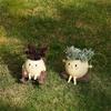 Creative Rocking Feline Planter Resin Swing Chair Design Decorative Flower Pot Fit for Modern Garden Weather Resistant