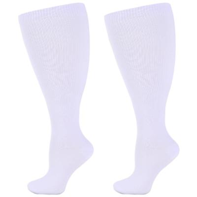 Uccellino Plus Size White Compression Loose Plus Stretch Support Socks Socks, Fit, Size, (3-Pair Set, 3XL)