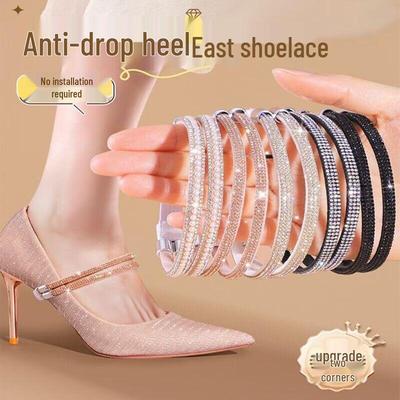 Anti-Slip Heel Straps & No-Tie Shoelaces for Loose Sandals with Fixed Buckle