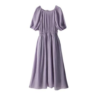 Romantic and Elegant French Holiday Style Dress Long Skirt Summer Women's Waist-hugging and Slim Big Sway Skirt