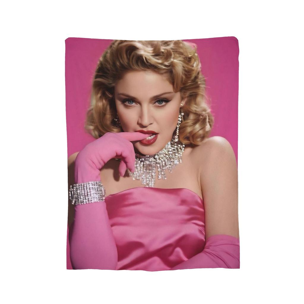 MMadonna s Singer Knitted Blanket  Wool Throw Blanket Bed Sofa Personalised Lightweight Bedspreads