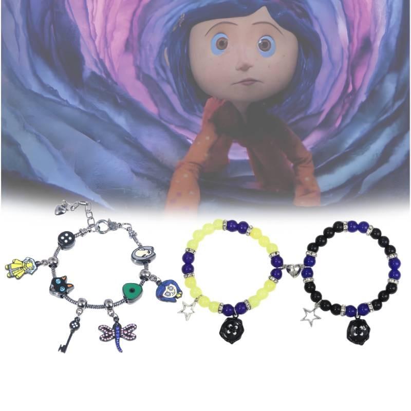 The Secret Coraline Door Bracelet Cute Cartoon Button Dragonfly Girl Accessory