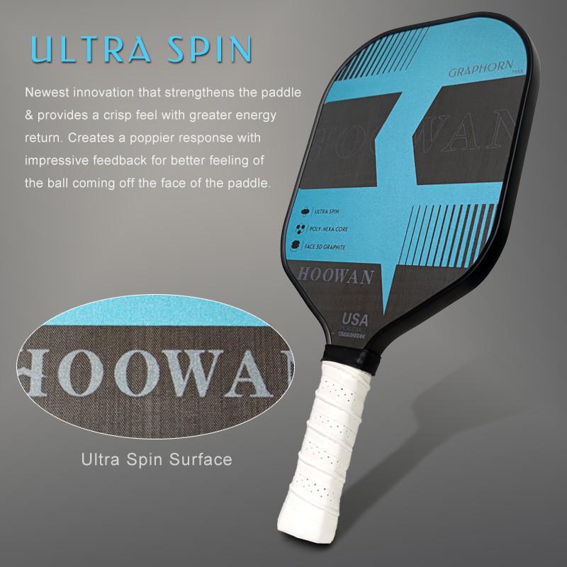 HOOWAN GRAPHORN Pickleball Paddle Carbon CFS Polymer Honeycomb Core 13MM Pickleball Racket with Cover