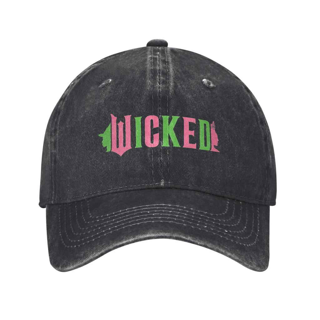 Wicked Movie Pink And Green Baseball Caps Fashion Distressed Cotton Snapback Hat Men Women Running Adjustable Fit Caps Hat