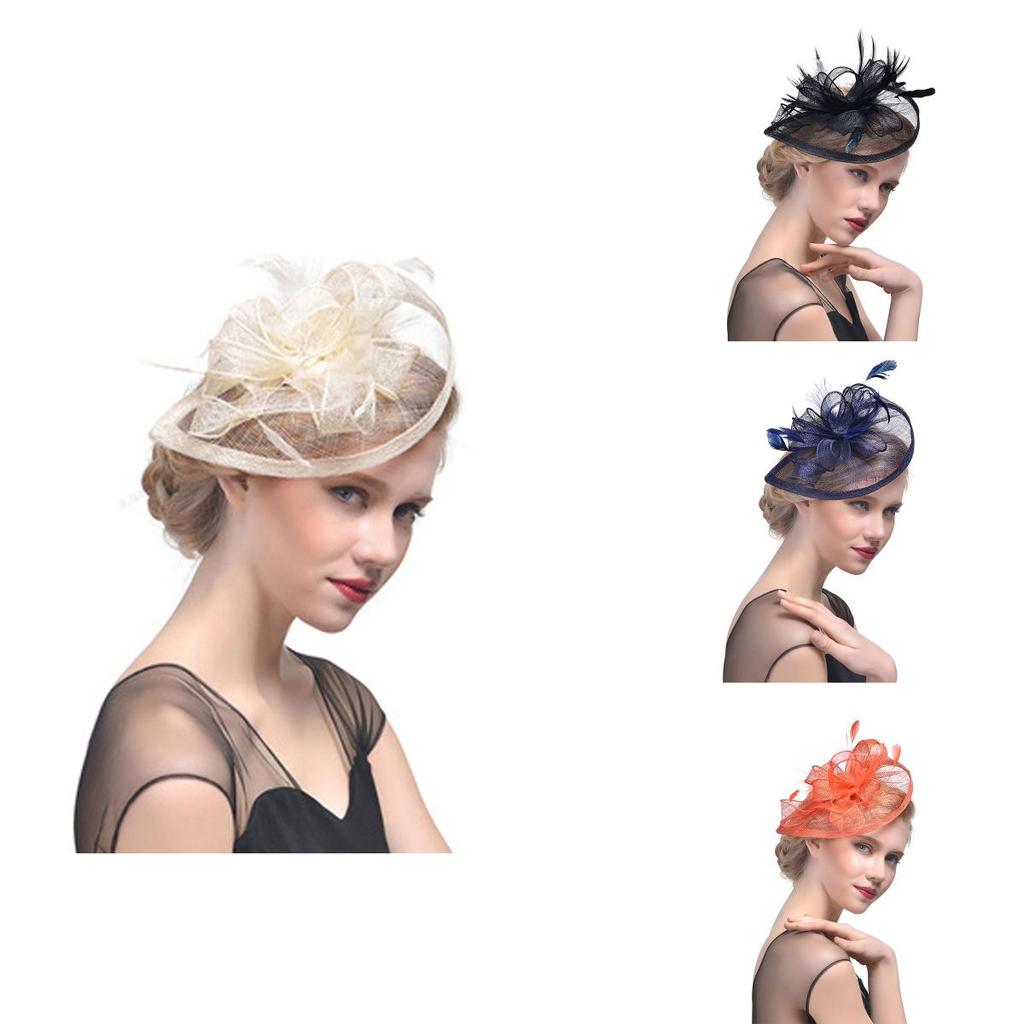 Women's Elegant Feather Headband Aliceband Hat Wedding Fascinator