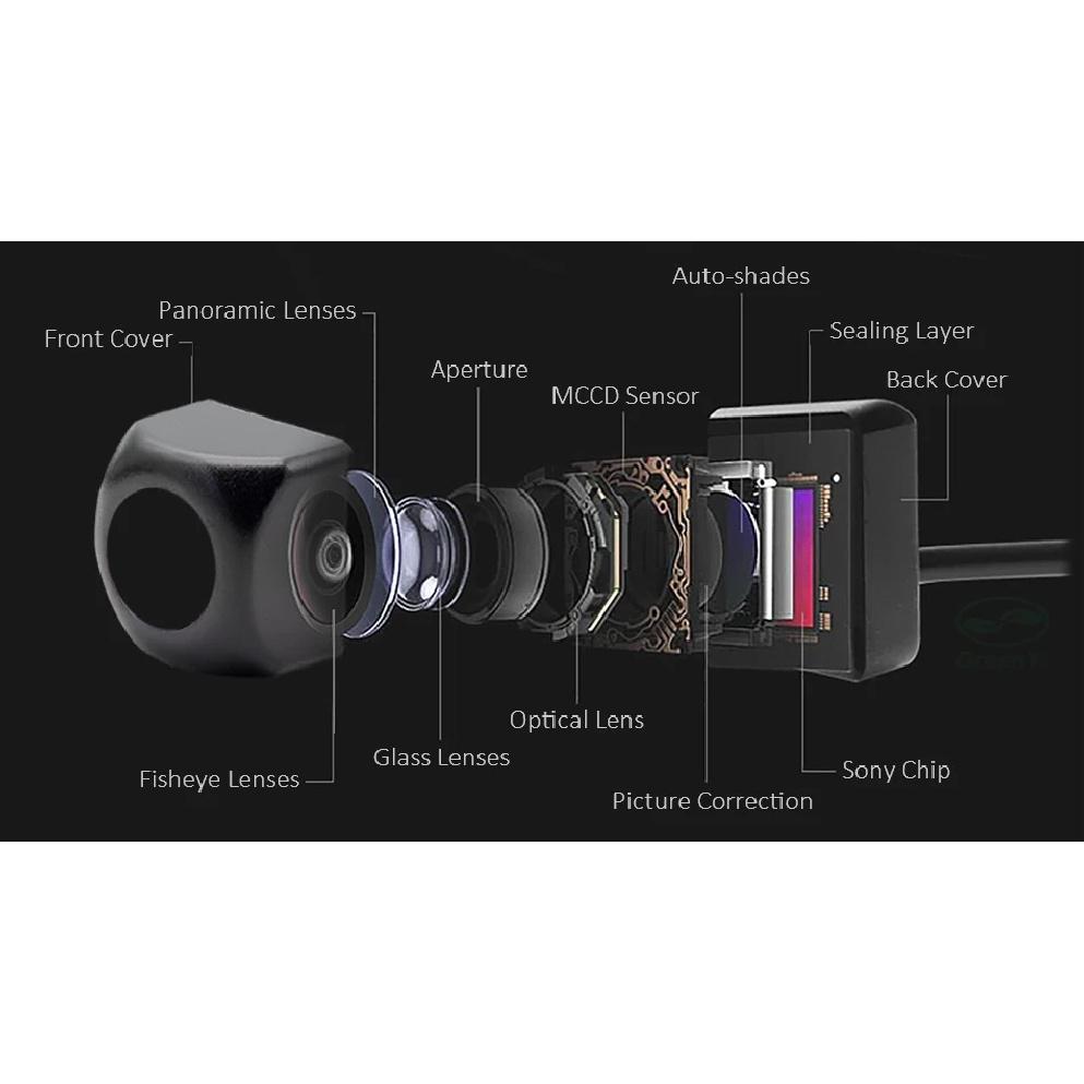 GreenYi 170° AHD 1080P Автомобильная камера заднего вида Автомобильный обратный черный объектив «рыбий глаз» ночного видения Водонепроницаемая универсальная