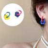 Dopamine Colorful Asymmetrical Flowers Drop Earrings For Women Girls Hoilday Jewelry Cute Gifts