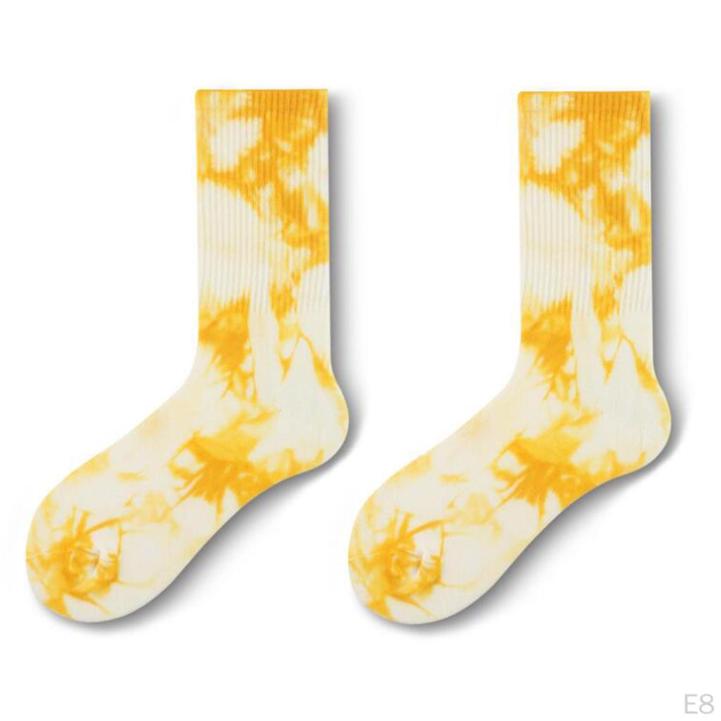 Pair Tie-dyed Crew Hipster Printed Socks
