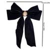 Black Velvet Rose Bow Hair Clip for Women's Elegant Ponytail Clip Fashion Hair Accessory