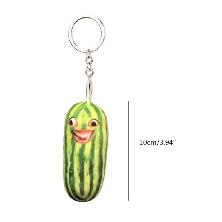 Watermelon Strips Plush Keyring Funny Keychain Bags Accessories for Adults