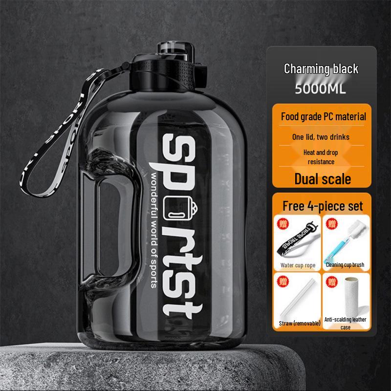 Large Capacity Sports Water Bottle - Portable Plastic for Fitness, Students, and Everyday Use