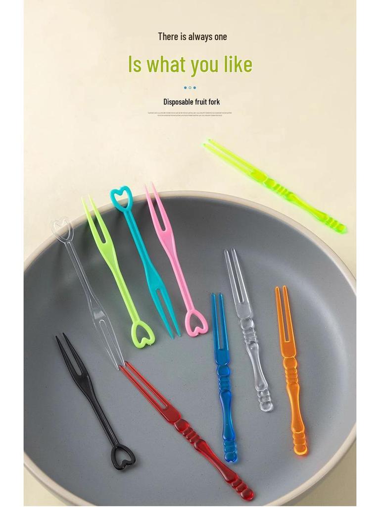 Individually Wrapped High-End Clear Plastic Fruit Dessert Forks