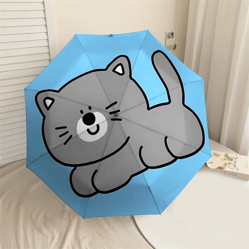 

1PC cat Umbrella-8-Rib Reinforced Portable Folding Travel Suitable for All Seasons Outdoor Daily Use-H0383