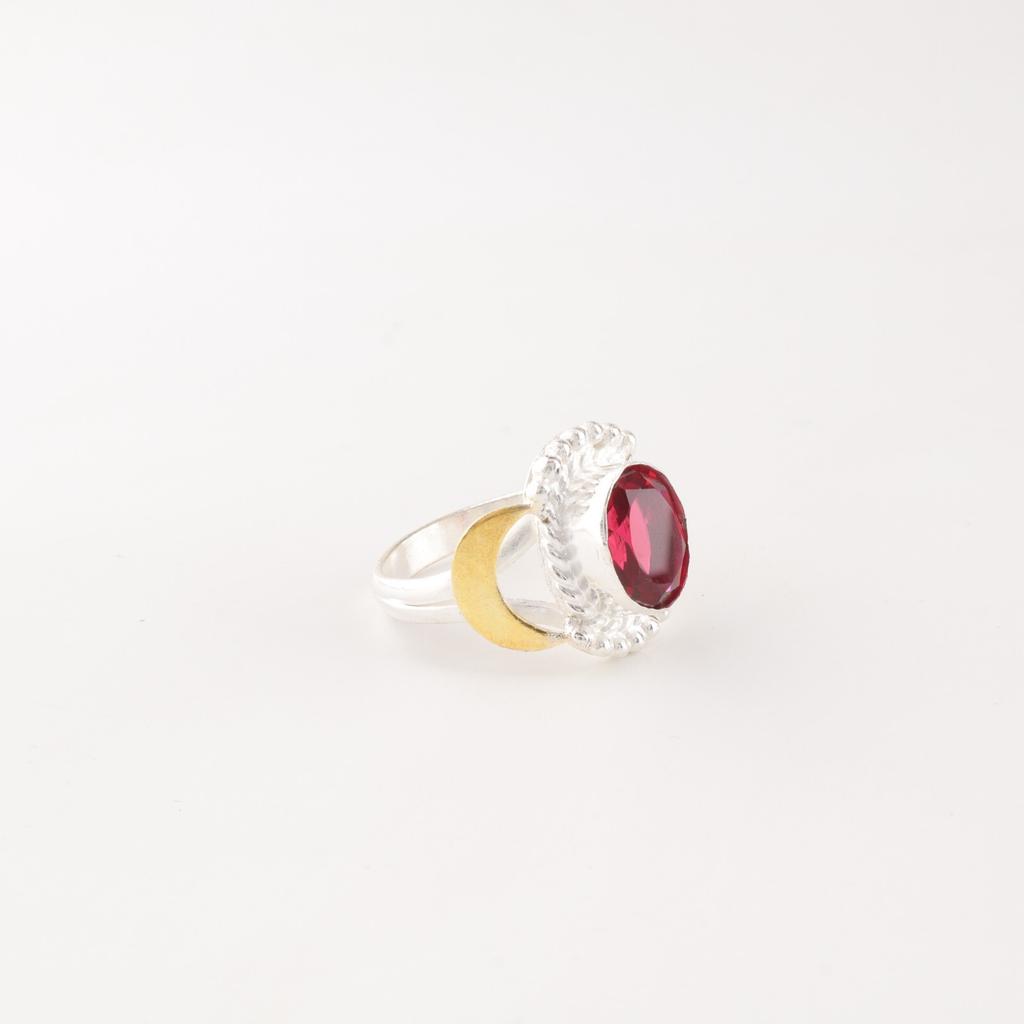 Pink Rubellite Gemstone 925 Sterling Silver Jewelry Ring For Anniversary Gift RR-61-14