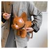 Sac à bandoulière réglable pour chien Fermeture éclair Sac messager en forme de bouledogue Matériau en cuir Portefeuille Sac fourre-tout en cuir PU