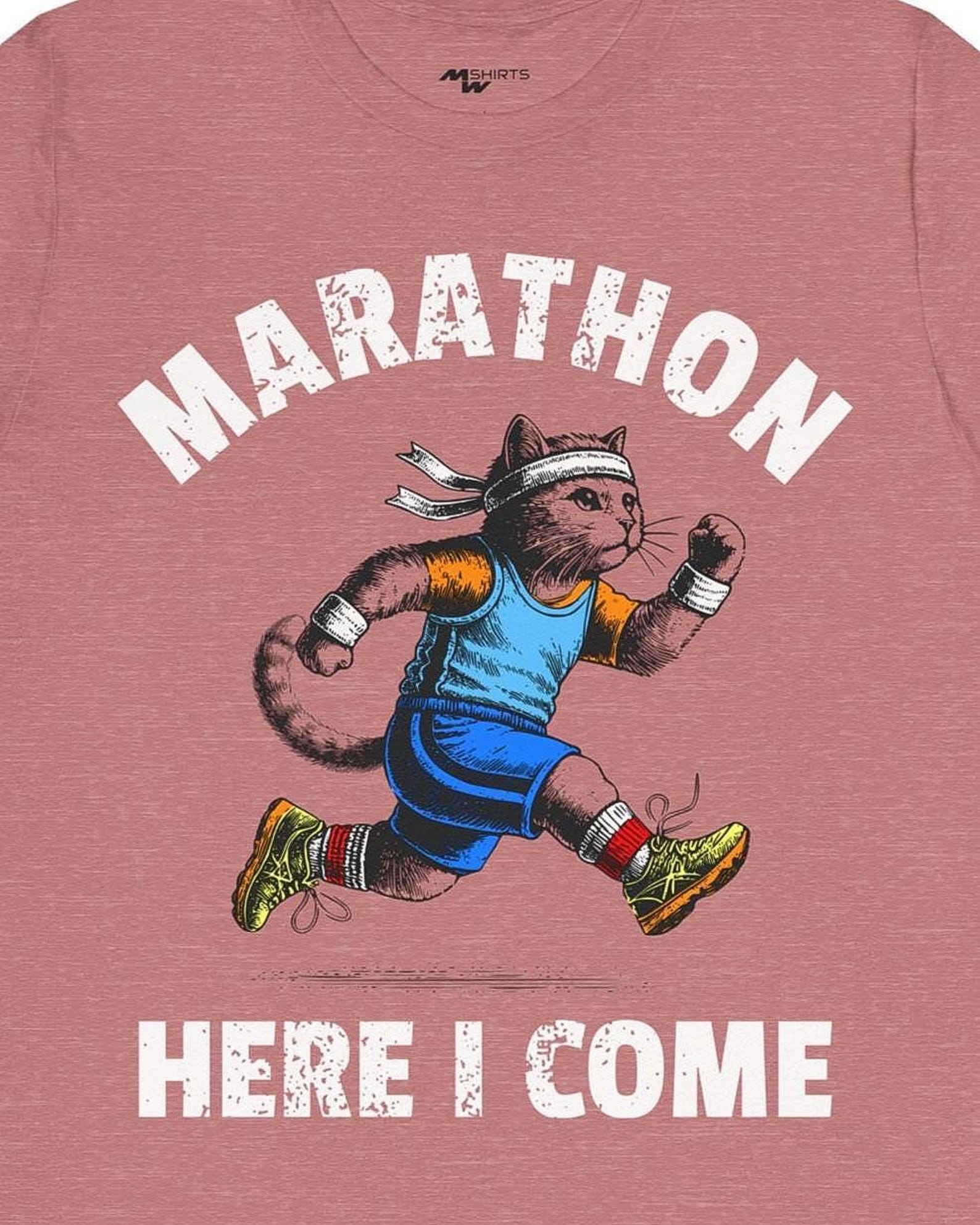 Jogging Cat T-Shirt: Marathon Motivational Design Runners Delight Gift S