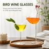 Decorative Bird Wine Glass, Clear Stemmed Goblet with Wide Bowl and Long Stem for Juice Service, Home Dining, and Table Presentation