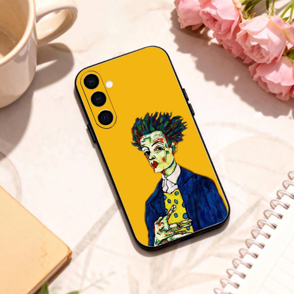 painter E-Egon S-Schiele phone Case For Samsung Galaxy A73,A72,A71,A70,A53,A52,A51,Others Soft Black Shell