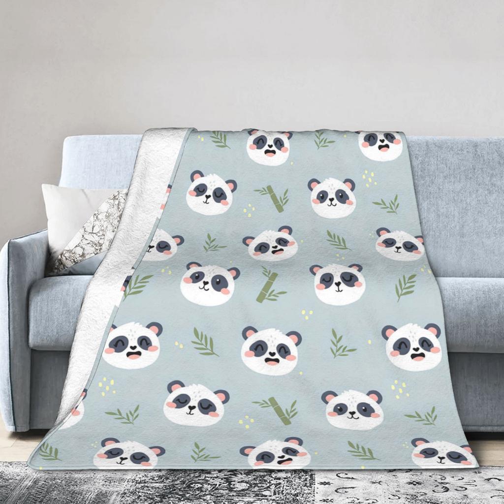 Panda Love Animal Fleece Throw Blankets Valentine's Day Blankets for Bed Office Super Soft Bedspread