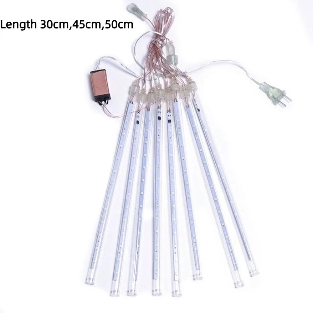 Solar Meteor Shower String Lights EU Plug Waterproof Shooting Star Rain String Light 8 Tubes Fairy String Landscape Garden Light