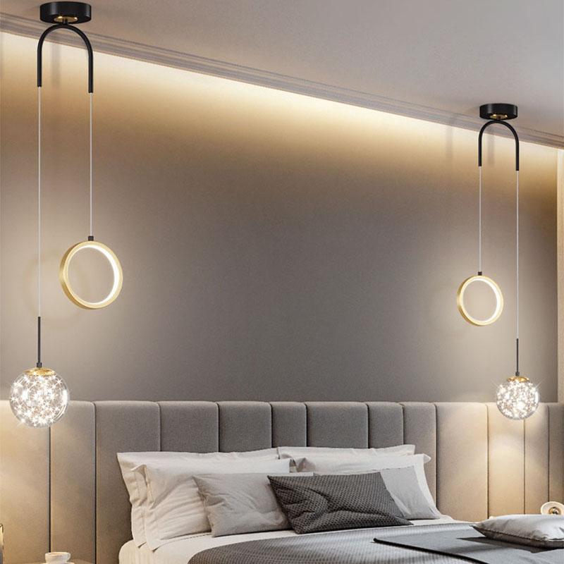 Modern LED Ljuskrona Vardagsrum Sovrum Kök Nordisk Underbar Eldfluga Lampa Hem Inomhusbelysning lyxig Dekor Hänglampa