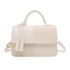 Winter Splicing Texture Trendy Messenger Bag Small Square Bag Commuting Shoulder Popular Fashion Foreign Style Handbag This Year