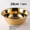 Stainless Steel Basin tureen Thickened Kitchen Bath Household Vegetable Wash gold golden Mixing Bowl Mixed salad Big soup bowl