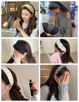 Beach Straw Weaving Cross Knotted Headband Women's Handmade Weaving Hair Band Bohemian Wide-brimmed Hair Hoop Hair Accessories