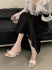 Fashion Eilyken Summer New Fashion Thin Low Heels Women Slippers Breathable Mesh Banquet Sandals Slides Shoes Zapatos De Mujer