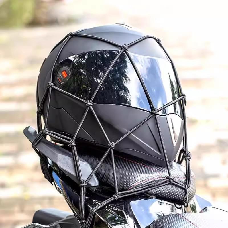 SEAMETAL Motorcycle Luggage Net Hold Fuel Tank Helmet Storage Trunk Bag Elastic Mesh with 6 Adjustable Hooks