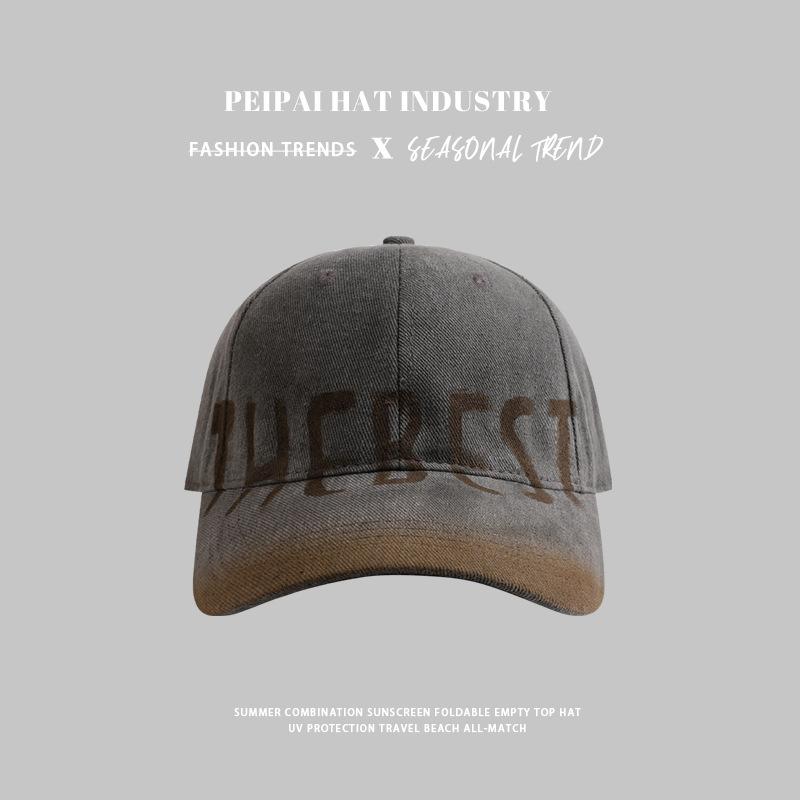 

New American retro washed old sun hat widened brim show face small cap regular [55-60cm]