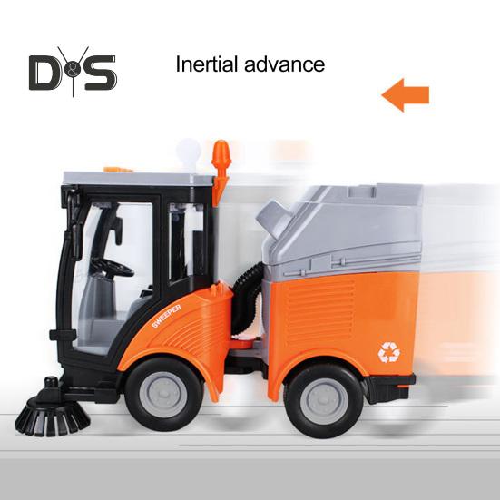 Kinder-Müllwagen-Spielzeug mit Musiklicht, Trägheitsantrieb, realistisches Straßenreinigungsfahrzeugmodell im Maßstab 1/16, pädagogisches Schneeräumwagen-Spielzeug