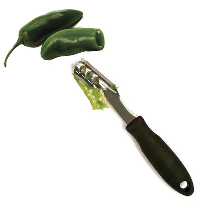 Jalapeño-Entkerner Edelstahl Pfeffer Chili Entkerner Entferner mit Wellenschliff Zucchini Gurken Entkerner KC0276