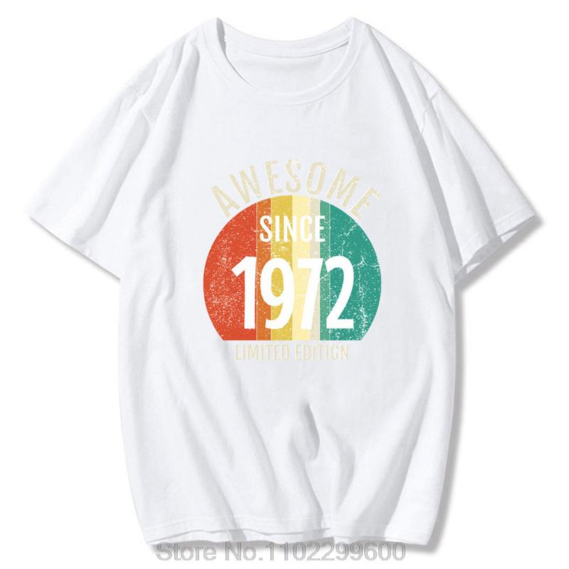 Made Awesome Since 1972 T Shirt Retro 90s Tshirt Summer Cotton Oversized Tshirt Men Tops Casual Print Tees Streetwear