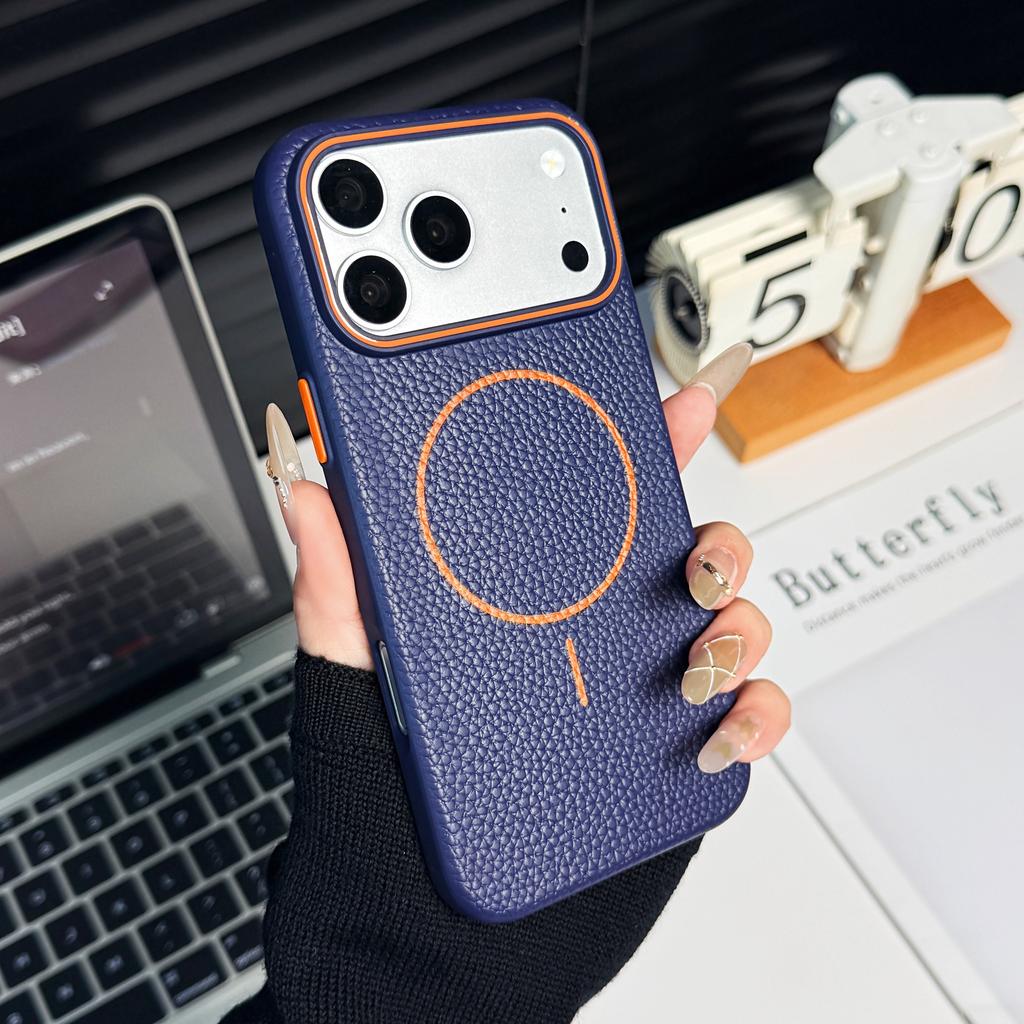 Frosted Lichee Patterned Magnetic Phone Case For iPhone 17 Air 16 16E 15 14 13 12 11 Pro Max Plus For Magsafe TPU Soft Cover