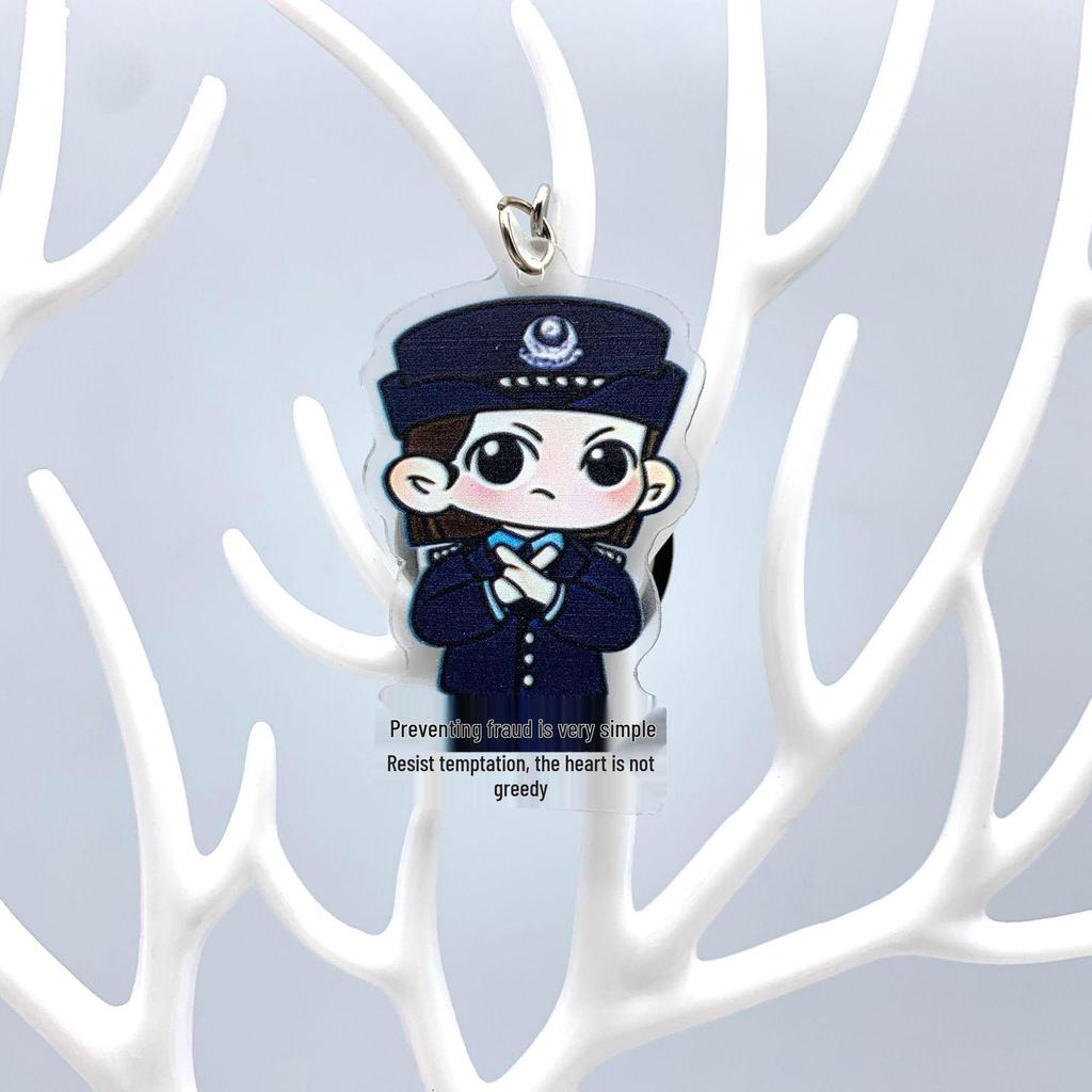 110 Police Day Anti-Fraud Awareness Custom Keychain
