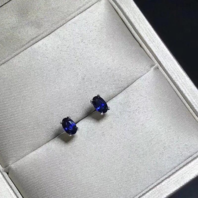 Designérské Originální Designové Klasické Vkládané Oválné Safírové Náušnice Exkluzivní A Těžké Dámské Šperky Doplňky