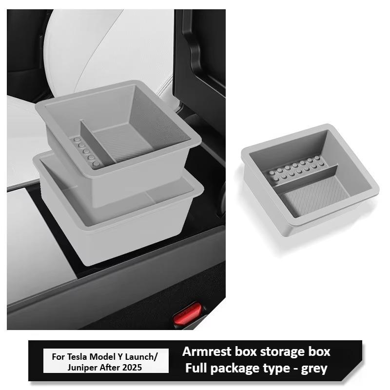 

for Tesla Model Y Juniper 2025 Central Control Storage Box Armrest Box Eyeglass Holder Organizer Tray Interior Car Accessories